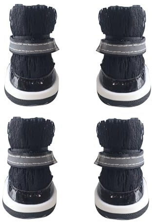 Tktouci Zapatos para Perros para Pavimento Caliente - Protector de Almohadillas y Botines para Cachorros,4 Pares de Zapatos Antideslizantes para Perros diseñados para Caminar, Senderismo, Exteriores,