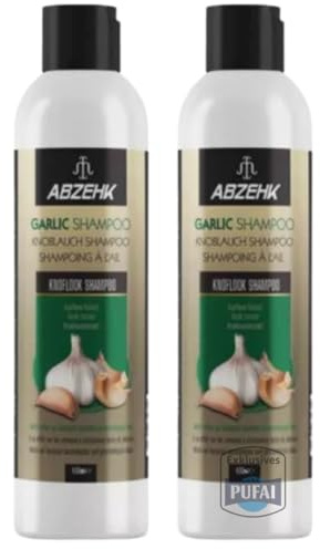 PUFAI Bundle Abzehk Lot de 2 shampoings à l'ail 400 ml | Nettoyage doux pour cheveux et cuir chevelu