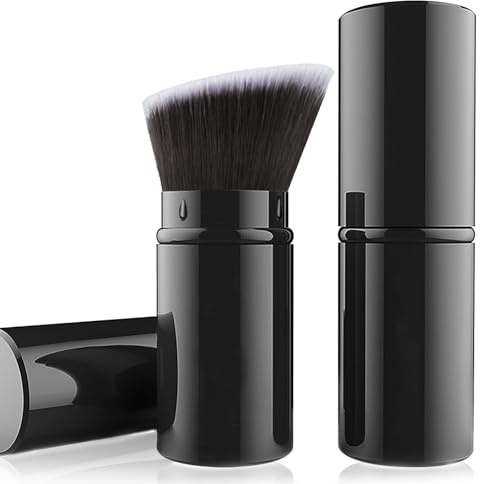 Retractable Makeup Brushes, Angled Flawless Kabuki Face Makeup Brush