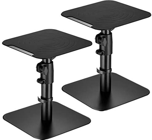 ADAKAT Anti-Vibration Lautsprecher-Tischständer, Vollbeweglich, 2er Pack, Schwarz, Stahl, 15 kg, 405 mm, 4251450361883