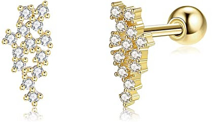 Bishilin Damen Ohrringe Silber 925, Ohrstecker Weintraube mit Zirkonia Gold Ohrringe Jugendstil für Mädchen