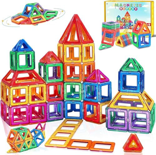 Magnetische Bausteine Spielzeug ab 3 4 5 6 Jahre Magnet Bausteine STEM Lernspielzeug Baby Spielzeug für Kinder Weihnachten Geburtstag Geschenk Montessori Spielzeuge ab 5 6 7 8+ Jahre Mädchen Junge