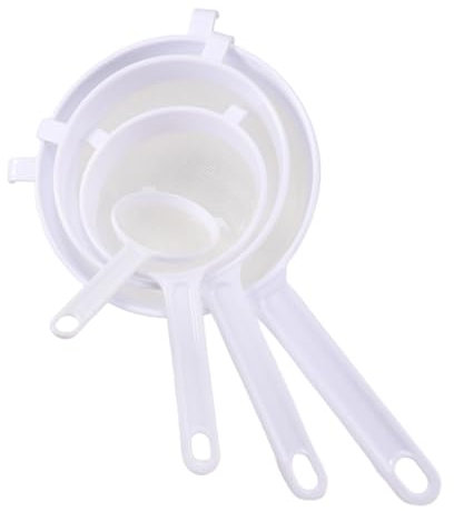 Spargitore per farina, spolverare, setaccio per zucchero a velo, set di setacci per farina, setaccio a maglia fine | Colino da cucina, spargitore a velo, filtro a maglia fine con manico lungo