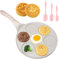 Sartén antiadherente para tortitas de 26 cm: siete agujeros para crepes con caras sonrientes, sartén para tortitas de gas, etc. Sartén para tortillas, tortitas y hamburguesas (albaricoque)