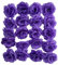 Corkwaw 25 Pcs 3 inch Artificial Rose Flower Heads,Silk Rose Head Flowers,Wedding Party Home Garden Decoration DIY Craft Gift Box Decoration (Purple)