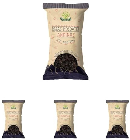 EL NOGAL Frutas Deshidratadas Pasa Moscatel Sin Semilla Bolsa 250 G (Paquete de 4)