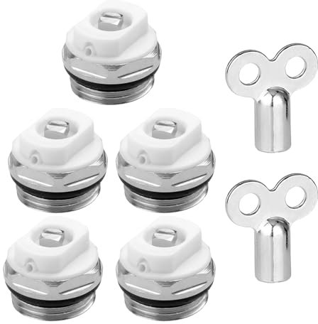 Batheidon 5 Válvulas de Ventilación de Radiador,purgadores para radiadores,purgador radiador calefaccion 1/2 con 2 llave purgador radiador,llave radiador calefaccion,para Purgar Radiadores Válvula