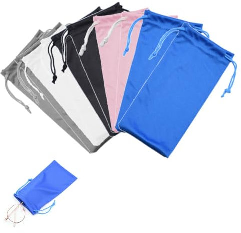 Sacchetti per Occhiali, Sacchetti Porta Occhiali, 10 PCS Sacchetti per Occhiali da Sole, Custodia per Occhiali in Microfibra, Borse per Occhiali da Sole con Coulisse, Può Contenere Occhiali, Gioielli