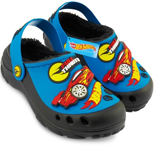 Get Trend Hot Wheels Zoccoli Bambino Inverno Funzione di Illuminazione, Caldo Pile Pantofole Invernali Ragazzo, Regalo Ragazzo