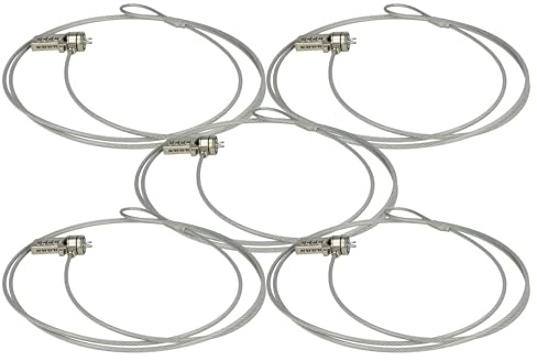 vhbw 5 x Kensington stöldskyddskabel för bärbar dator, bärbar dator, säkerhetslås med kombinationslås, 1,8 m