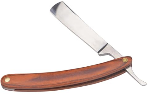 Ipetboom Rasoir Droit Manuel Vintage Acier Inoxydable avec Manche Bois Rasoir Coupe Choux Traditionnel pour Hommes pour Rasage et Confortable