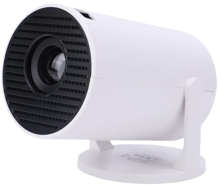 Cuifati Mini Bärbar Projektor WiFi Bärbar Projektor HD Stöds för Telefon, PC, TV, HDMI, Laptop Auto Keystone Hemmabio 240° Rotation, Vit