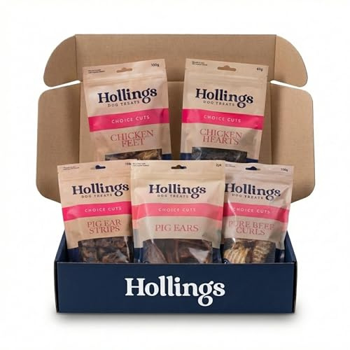 Hollings Choice Cuts Dog Treat Bundle, Contains Pigs Ears, Beef Curls and Chicken Feet and Hearts for Dogs, Nutritious Dog Treats with 100% Natural Ingredients