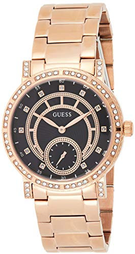 Guess Damen Analog Quarz Uhr mit Edelstahl Armband W1006L2
