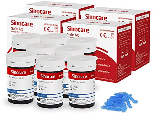 sinocare (Safe AQ) Blood Glucose Test Strips x 200 pcs, Diabetic Test Strips for Safe AQ Smart Glucometer and Safe AQ Voice Blood Sugar Monitor