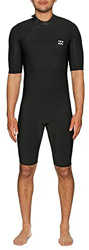 Billabong Herren Absolute 2mm Shorty Neoprenanzug - Schwarz - Easy Stretch Short Sleeve