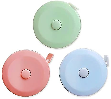 Cinta métrica telescópica para cuerpo de 3 pieza, cinta métrica con doble escala para medir longitud, línea, pecho, cintura, pierna y otros mecanismos de corte multiusos portátiles (azul, rosa, verde)