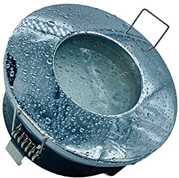 Partenopeautensili® Faretto con portalampada attacco GU10 Led impermeabile IP54 per bagno turco cromoterapia ad incasso (SILVER, SENZA FARETTO)