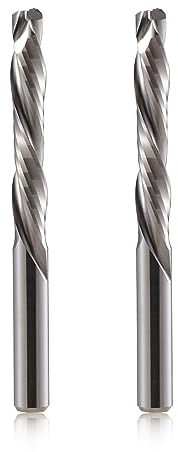 6mm Schaft Downcut CNC Fräser Schaftfräser 2 Stücke, 2-Flöte Spiralnutfräser 25mm Schnittlänge CNC Bohraufsätze Spiralfräser Bit VHM Nutfräser Fräser für Acryl, Sperrholz, Dichteplatte, PVC