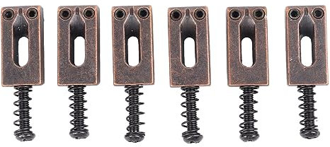 6 Stück E-Gitarren-Brückensattel, Zinklegierung, Saiten-Stimmschraube, Sattel-Zubehör (Gerade
