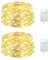 YzzYzz Lichterkette Batterie, 50 LED Lichterkette Innen Batterie, Mini Lichterkette Draht 2 x 5M Silberdraht für Party, Garten, Weihnachten, Halloween, Hochzeit, Beleuchtung Deko (Warmweiß)