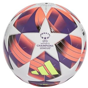 adidas Unisex-Adult WUCL League Soccer Ball, White/Aurora Black/Turbo/Silver Metallic, 4