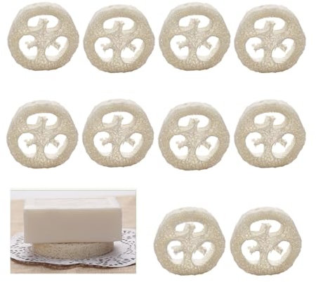 YOYEAH Confezione da 10 cuscini in spugna naturale Luffa per sapone, per doccia/bagno/cucina/piano di lavoro