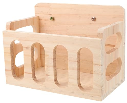 Yardwe Wooden Rabbit Feeder Rack 9.25X6.89X5.51 Inch Small Animal Hay Holder for Guinea Pigs Chinchillas Indoor Use Anti-Waste Food Dispenser