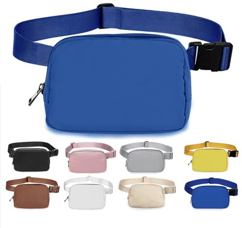 Bomvabe Bauchtasche für Damen Herren, Gürteltasche Mini Nylon mit Verstellbarem Riemen 81cm bis 130cm, Hüfttasche Leicht für Sport Outdoor Reise Running Wandern Radfahren, Bauchtasche Klein Blau
