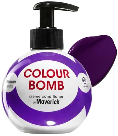 Colour Bomb by Maverick Violet Power - Purple Hair NOT BLONDES Depositing Conditioner 250ml – Vibrant Gloss & Shine,Softening & Nourishing Colour Refresh Treatment,No Mix,Vegan,No Ammonia & Peroxide