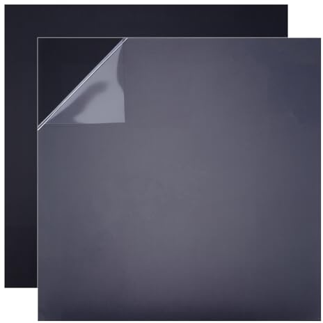 OLYCRAFT 2 stycken svarta ABS-plastplattor 30 x 30 cm strukturerad plastfront 6 mm tjocka värmeformbara ABS-plattor fyrkantiga vakuumformsplattor svarta plastplattor för byggmodeller