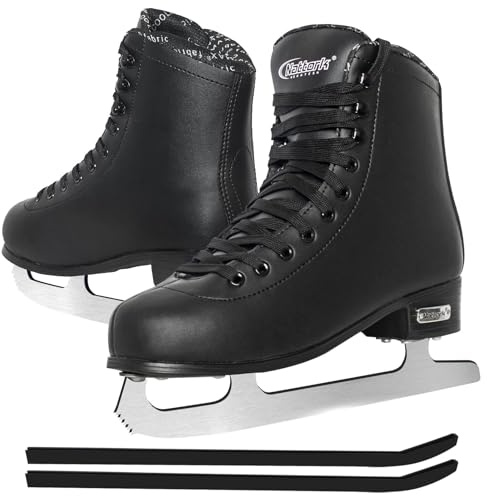 MammyGol Classic Ice Figure Skates for Men/Adult/Big Boys Lace up with Steel Blade Light Support Ice Figure Skates in Black Color US Size Men 9