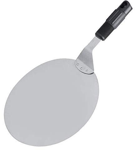 Pizza in acciaio inossidabile buccia rotonda pala terali di trasferimento con manico anti -skid per pizze pancakes torte torte ristorante utensile argento nero 25,3 cm 1pc