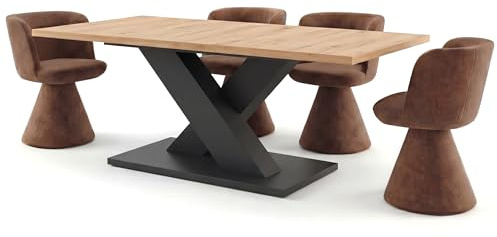 Newroom Esstisch ausziehbar Anthrazit Wildeiche Esszimmertisch modern