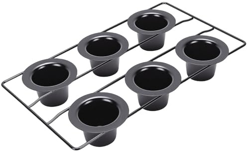 Luqeeg 6 Koppar Popover-panna, Nonstick-muffinsmuffinsmuffinspanna i Kolstål, Rund Cheesecakeform Bakform med Diskmaskinssäker, Perfekt för Ugnsbakning, Puddingkakor, Frittator och Pajer