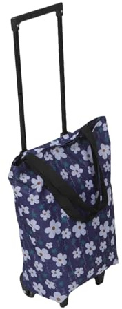 GALPADA Carrello della in Plastico Pieghevole con Ruote per Scale Tessuto Oxford Blu, Compatto e Resistente per e Faccende Domestiche