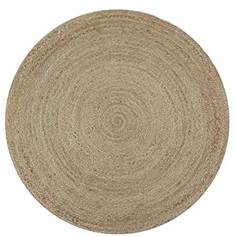 The Deco Factory – Teppich rund aus Jute in Beige Ø 70 cm für Wohnzimmer – Handgeflochten, natürlich, dekorativ im Boho-Stil