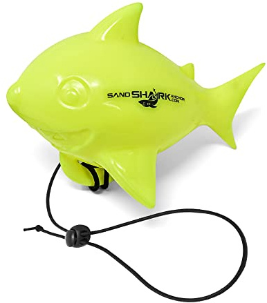 Floating Anchor Ball Marker Buoy by SandShark. Shark Shaped Pontoon Boat Accessories for Beach Fun. Boat Anchor Accessories for Shallow Water. High Visibility. 30 Bungee Cord (Neon Green).