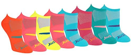 Saucony Women's RunDry Performance 8 Pairs Super Lite No-Show Athletic Socks, M, Light Assorted (8 Pairs), Medium