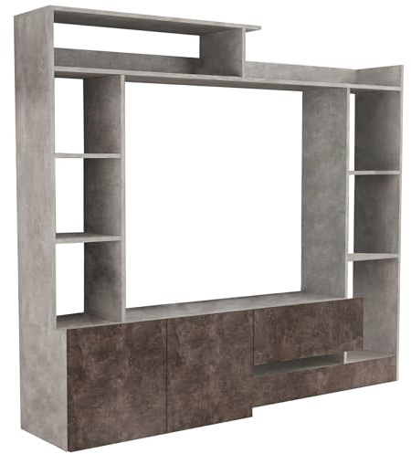 milani home - parete attrezzata porta tv soggiorno moderna di design 180x28/40x165 h