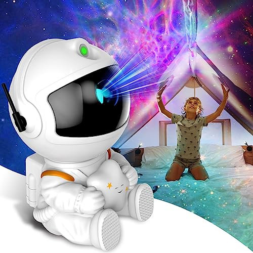 Projecteur de galaxie astronaute, projecteur d'étoiles, veilleuse pour enfants, lampe de plafond nébuleuse LED, décoration de chambre, avec minuterie et télécommande, cadeaux pour Noël,