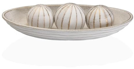 Space Home - Centro de Mesa Decorativo con Tres Bolas - Esferas, Adornos para el Hogar - Bandeja Vaciabolsillos para Relojes, Llaves, Monedas, Teléfonos - Plato Decorativo para Centro de Mesa