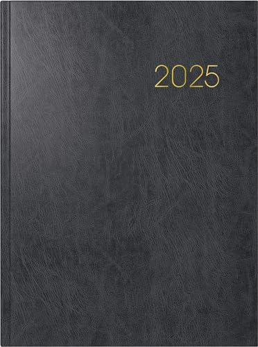 BRUNNEN Buchkalender Mod. 797 2025 | 168×240 mm, Kunststoff, schwarz