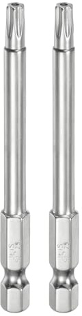QUARKZMAN 2 Stück T25 Torx Bit Set 1/4 Sechskantschaft 75mm lang S2-Stahl Magnetische Bitsatz manipulationssichere Schraubendreher Stern-Bits mit Loch für Schrauben Akkuschrauber Werkzeug
