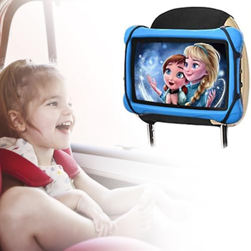 Car Seat Mount for Car Headrest, Upgraded 360 Rotating Headrest Tablet Mount with Anti-Slip Strap and Holding Net, Universal Tablet Car Headrest Mount Holder for all 7- 10.5 Devices