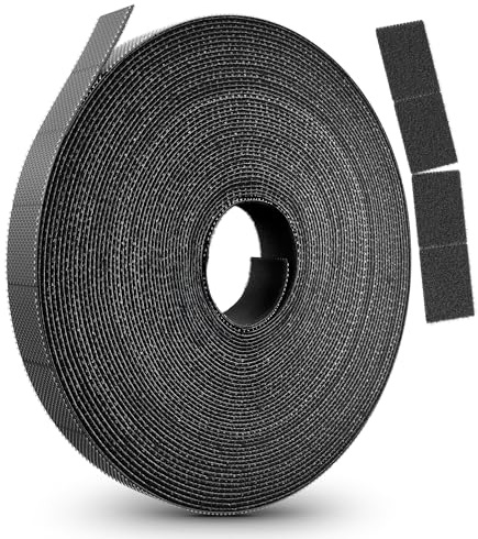 RIP STRAP – Klettband beidseitig & von Hand abreißbar 3m x 15mm Schwarz – Kabelbinder Klett segmentiert für Kabelmanagement, DIY & Pflanzen – Klettbandrolle wiederverwendbar, mit starker Kletthaftung