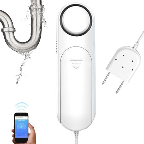 Detectores de fuga de agua para el hogar, alarma del sensor de agua, Alarma del sensor del detector de fuga de agua, Alerta de monitoreo de goteo ajustable de 120 dB para inundaciones en el piso en el