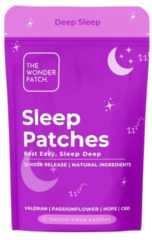 The Wonder Patch Sleep Patches – Infused with Valerian, Hops, Passionflower, and CBD – 12-Hour Wear – Clear, Waterproof, Discreet – 15 Patches