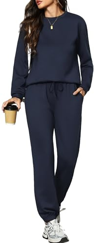 Aottori Tuta Sportiva Donna Due Pezzi Completa Casual | Felpa Manica Lunga, Pantaloni con Tasche e Coulisse, Pigiama Set, Elegante, Autunno Invernale