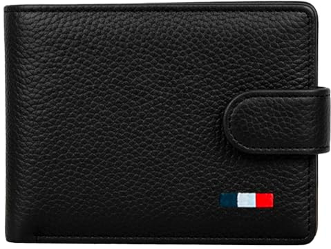 Mlr Luxe Cartera para Hombre Piel Billetera con Monedero - Color Negro - Cartera Piel Autentica Flexible Cómoda y Suave al Tacto. Medidas 11,5 cm x 9 cm x 2 cm